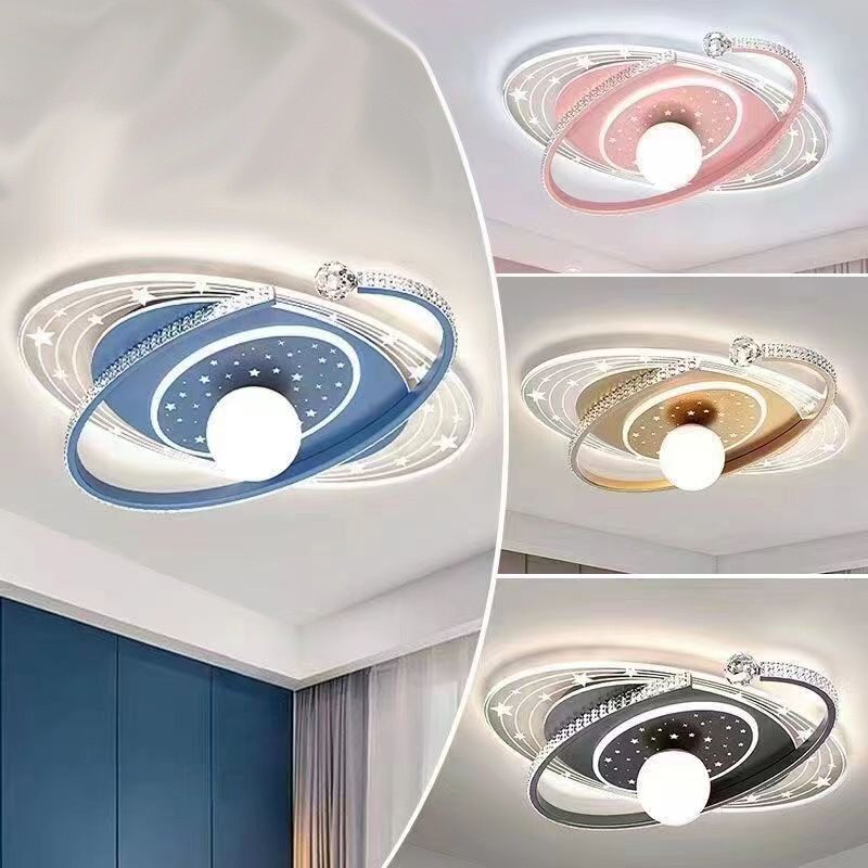 卧室高颜值吸顶灯带遥控器顶灯创意2025新款儿童房公主女孩卧室灯