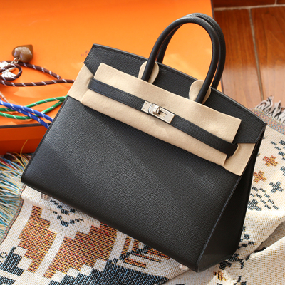 bk 25cm epsom 89 noir 铂金包 黑色 外缝