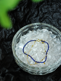 COCO视觉馆原创天然青金石纯银手链异域风情