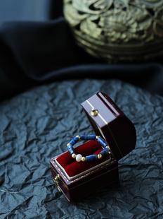 天然青金石珍珠戒指小众手工原创设计