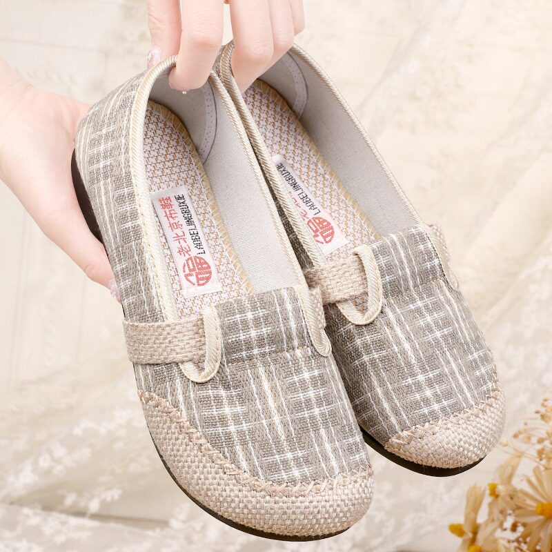 2025春夏季新款老北京布鞋亚麻民族风女鞋复古透气单鞋软底汉服鞋