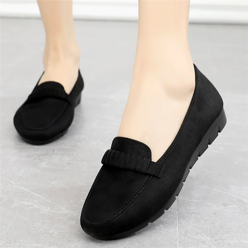 新款春秋鞋老北京布鞋女鞋百搭平底单鞋一脚蹬豆豆鞋女黑色工作鞋,女鞋,传统布鞋,淘宝优惠券,粉丝福利购,淘宝优惠卷