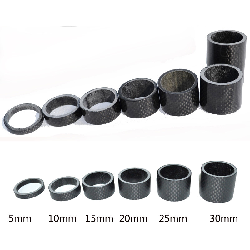 山地公路自行车碳纤维超轻前叉上管垫圈Carbon通用垫环5mm增高器
