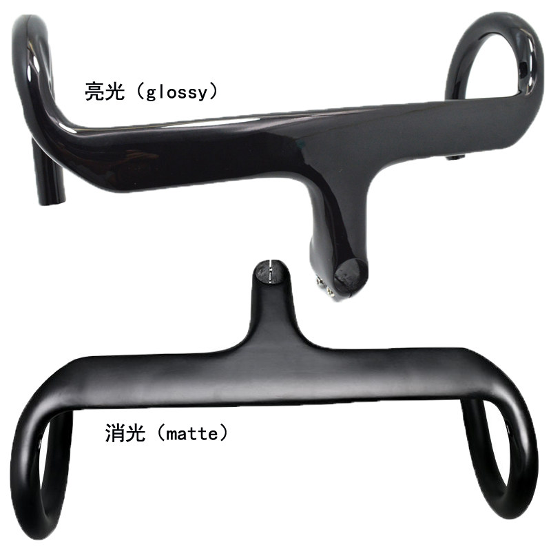 新款全碳纤维公路自行车一体弯把手跑车把立管走内线比赛骑行配件