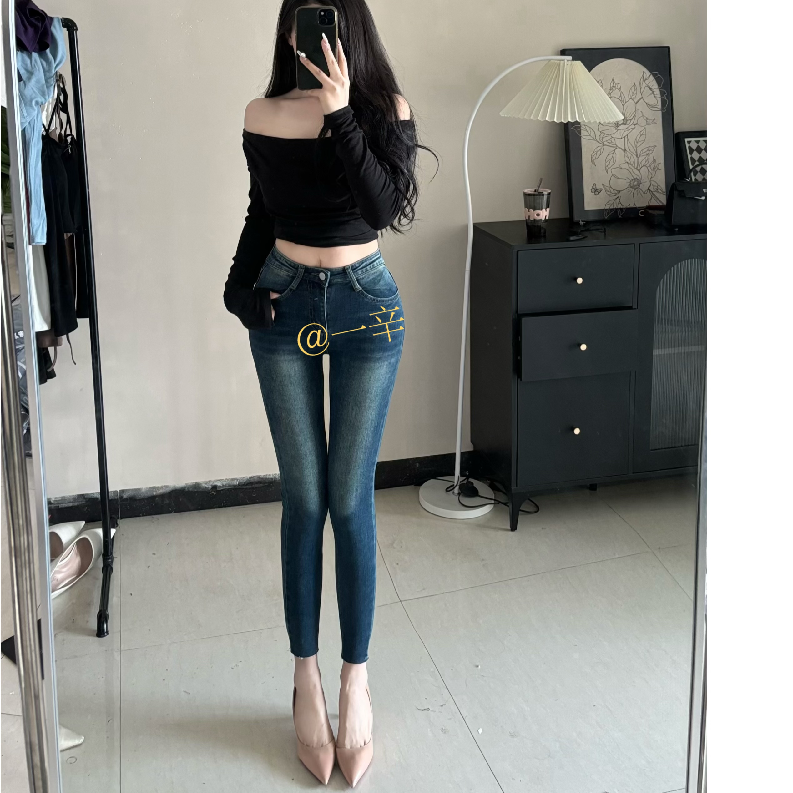 绝美酒杯腿~性感修身中腰小脚裤修身显瘦百搭小个子铅笔裤