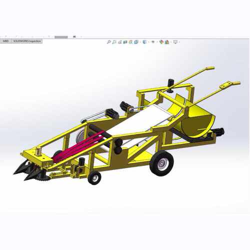 韭菜收割打捆一体机三维SW模型设计solidworks建模可编辑3D图设计