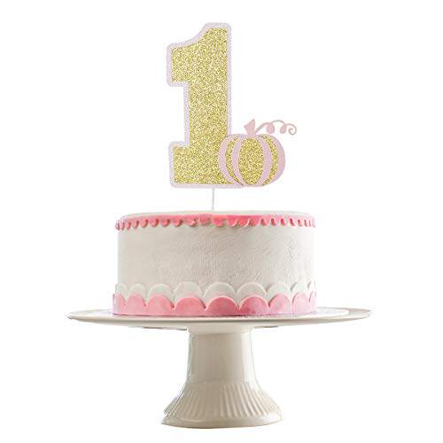 glitter pumpkin one cake topper- pumpkin 1st birthda