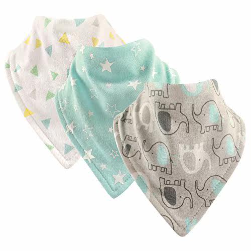 luvable friends basic cotton bandana bib set,elephan