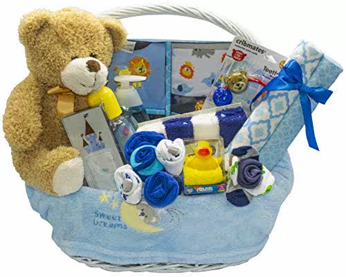 bundle of joy deluxe baby boy gift basket | new