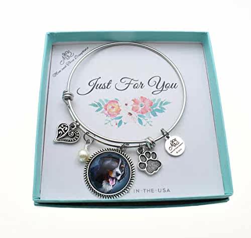 bernese mountain dog bangle bracelet in stainless st