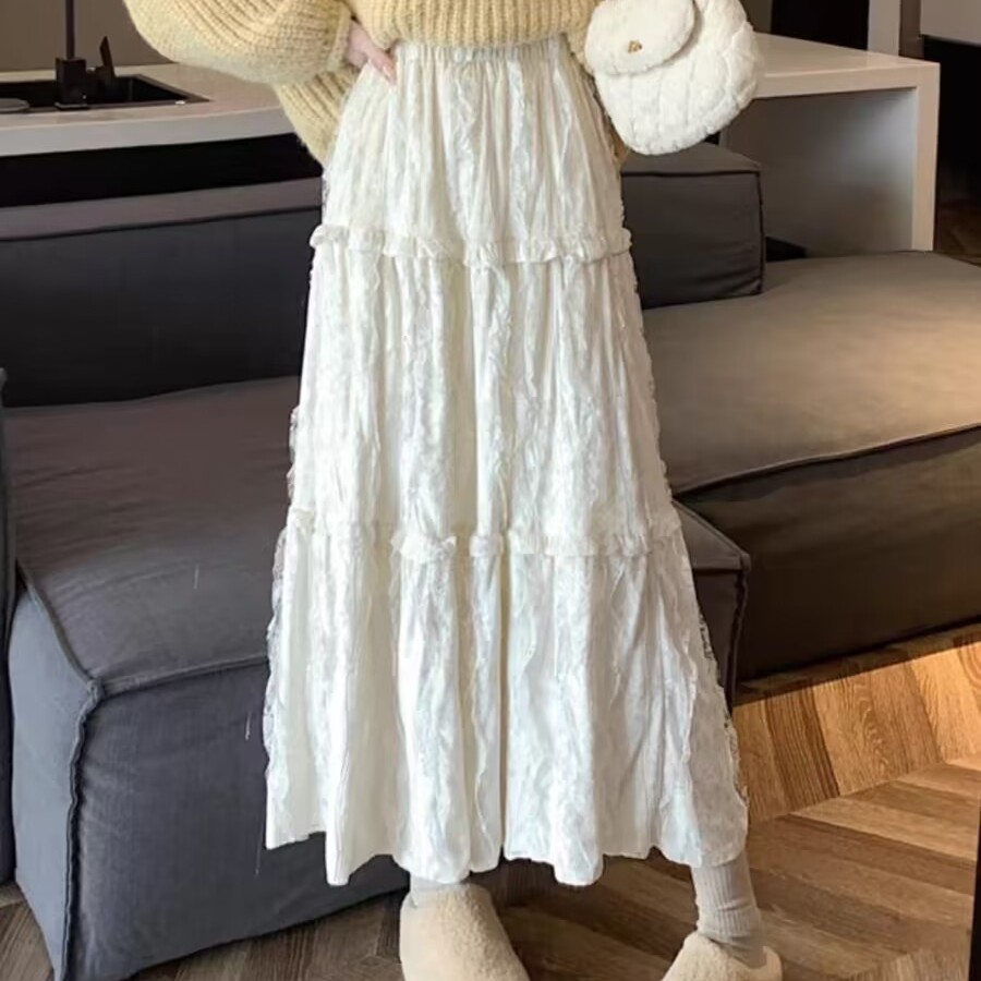女童半身裙2025秋冬装新款儿童洋气中大童加绒加厚蛋糕裙中长款潮