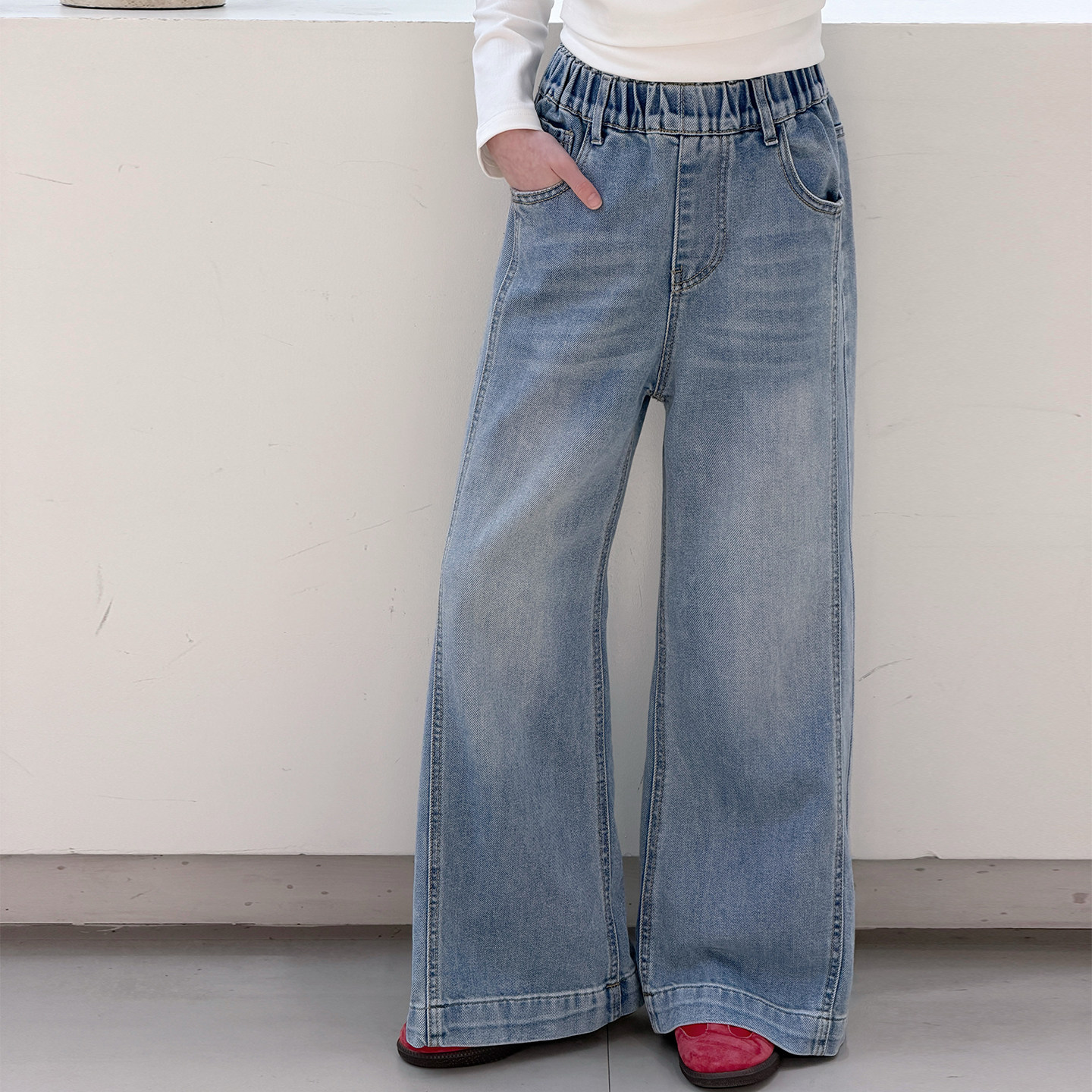 女童牛仔裤2026春装新款儿童春秋洋气简约阔腿裤女孩休闲裤子韩版,童装/婴儿装/亲子装,儿童牛仔裤,淘宝优惠券,粉丝福利购,淘宝优惠卷