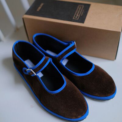 现货Drogheria Crivellini玛丽珍鞋法式复古平底浅口手工布鞋