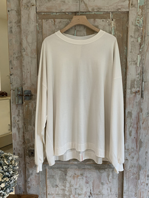 现货Shinyakozuka日本小众设计复古时尚休闲白色拼色宽松长袖T恤