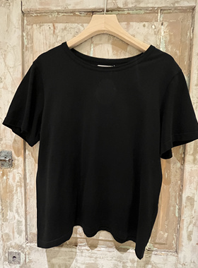 现货Factory日本小众设计黑色棉短袖T恤