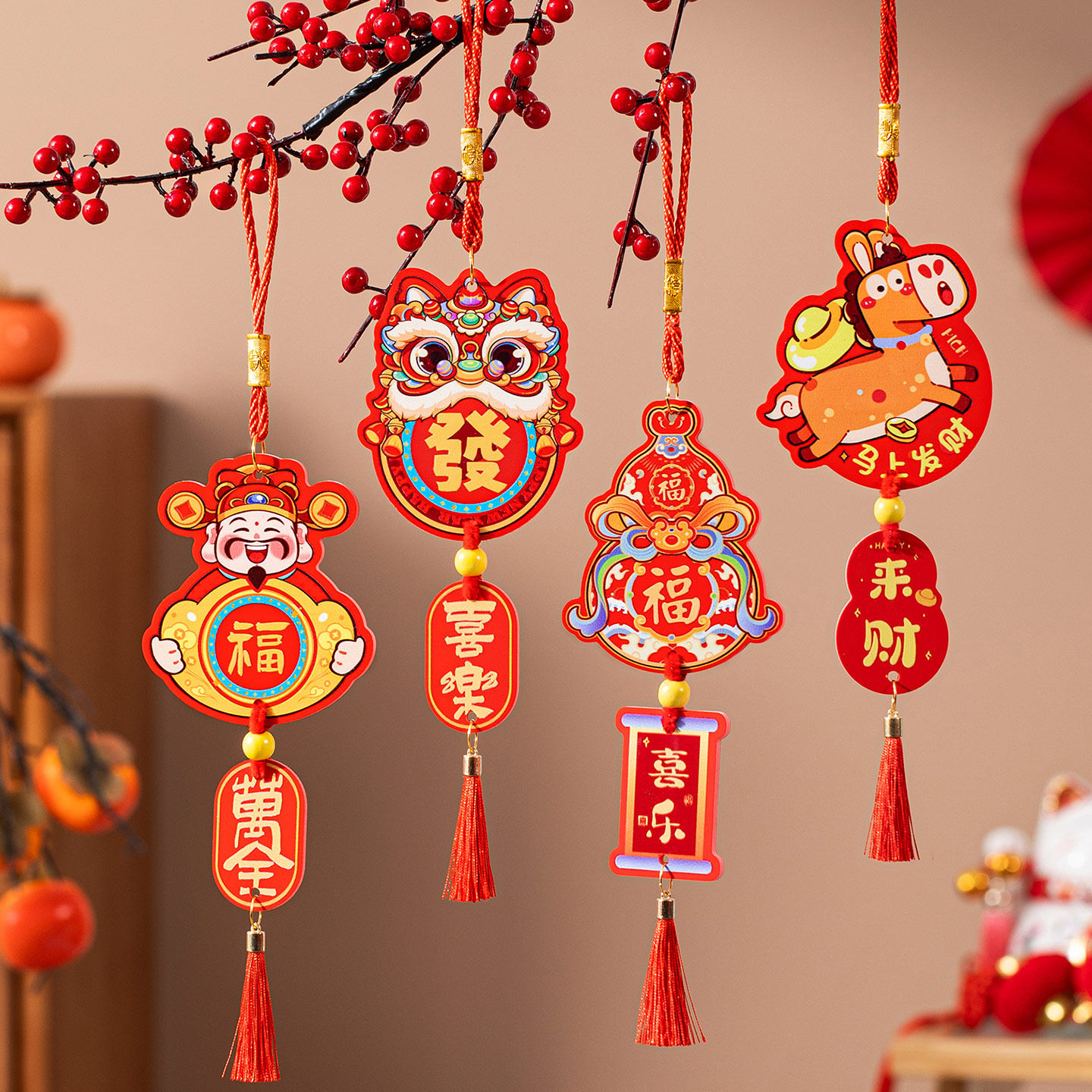 马年春节新年氛围装饰木牌户外挂饰2026年过年盆景小挂件吊饰用品,节庆用品/礼品,挂饰/生肖挂饰,淘宝优惠券,粉丝福利购,淘宝优惠卷