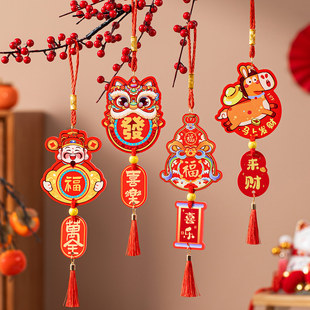 马年春节新年氛围装饰木牌户外挂饰2026年过年盆景小挂件吊饰用品