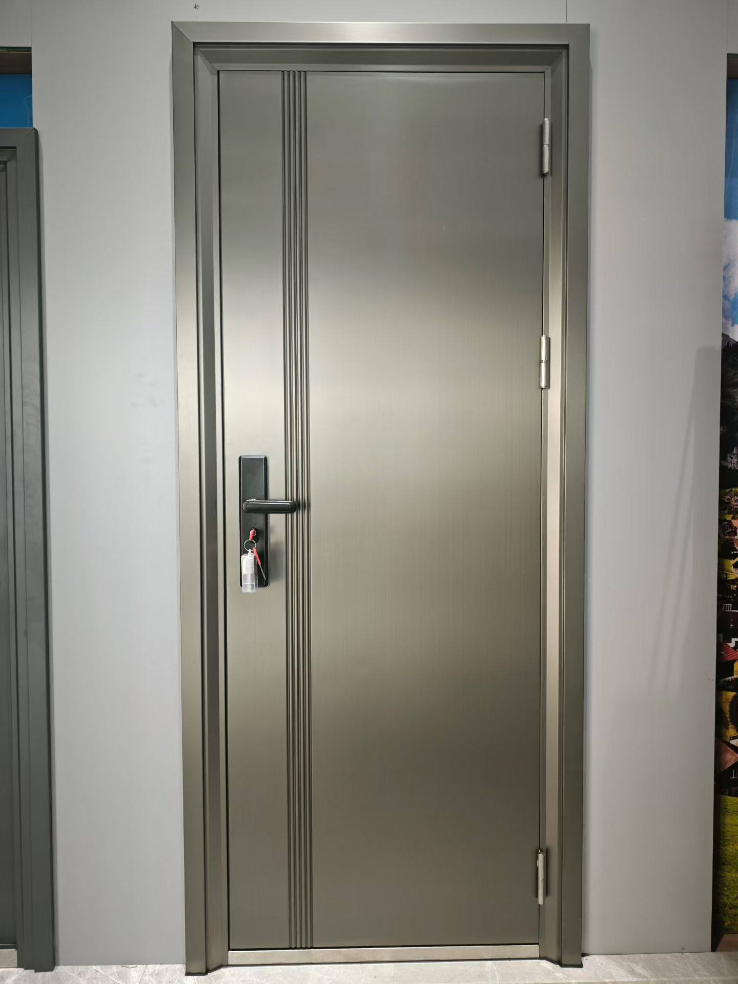 高端定制-特厚304不锈钢门金属灰进户门防盗门入户大门双开门全包