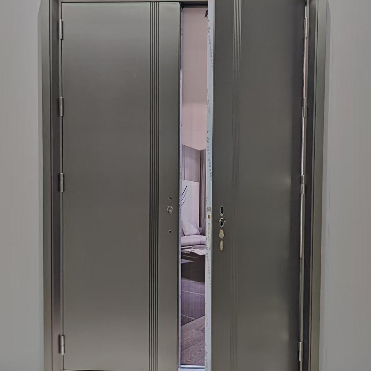 定制304不锈钢双开门单门子母门