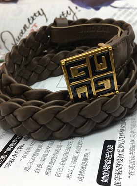哥家商场同款新款复古小众日常百搭编织皮带造型腰带配饰女190012