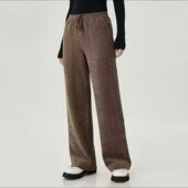 百搭雪尼尔显瘦系带休闲长裤 哥家商场同款 2025秋冬新款 女5100386