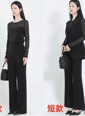 哥家商场同款2025春秋新款百搭高腰显瘦微喇裤西装裤女长裤110030