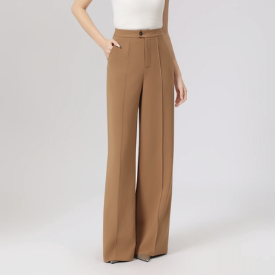 哥家商场同款2025春秋新款时尚前腿竖线明线设计直筒长裤女510050