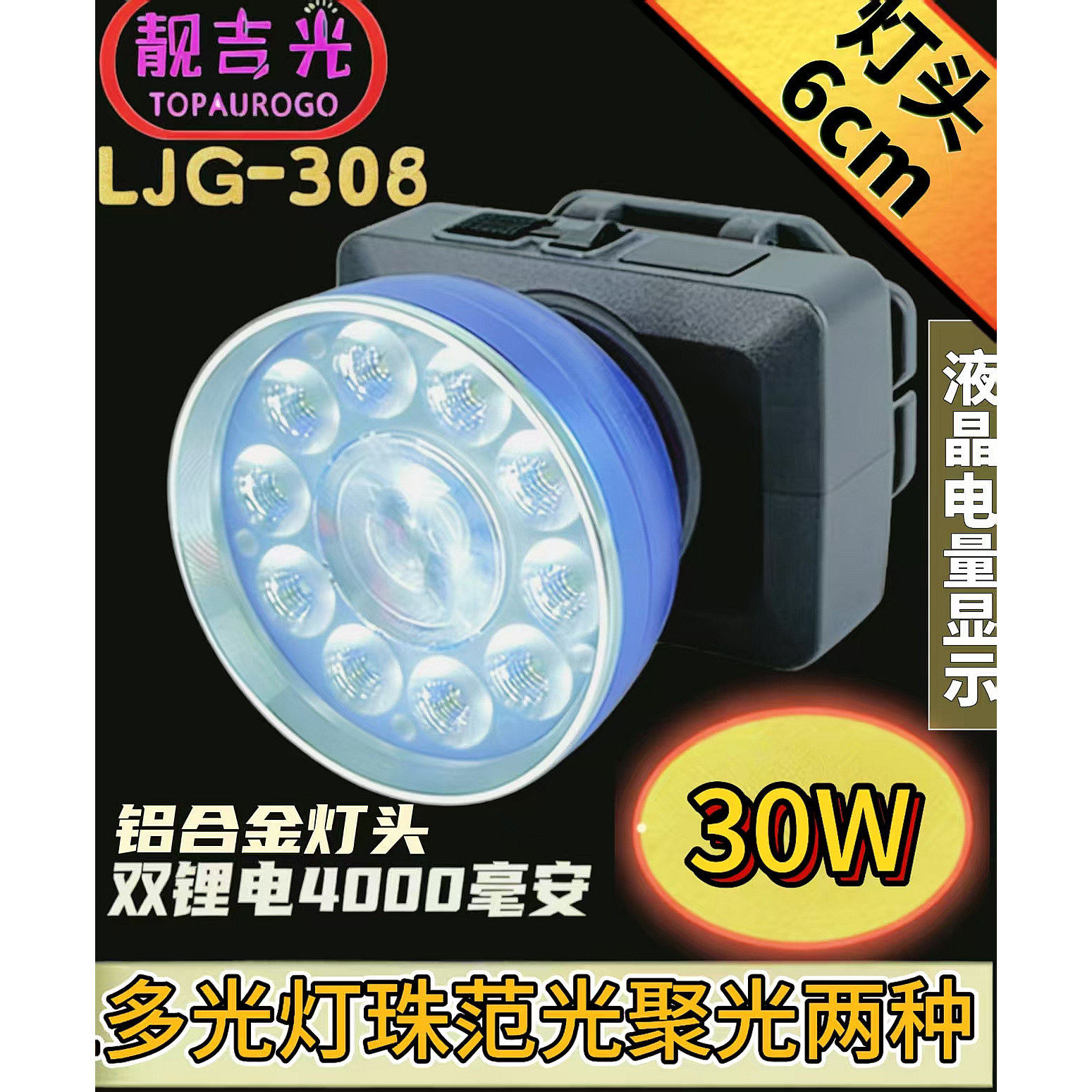 靓吉光户外激光炮铝合金头灯