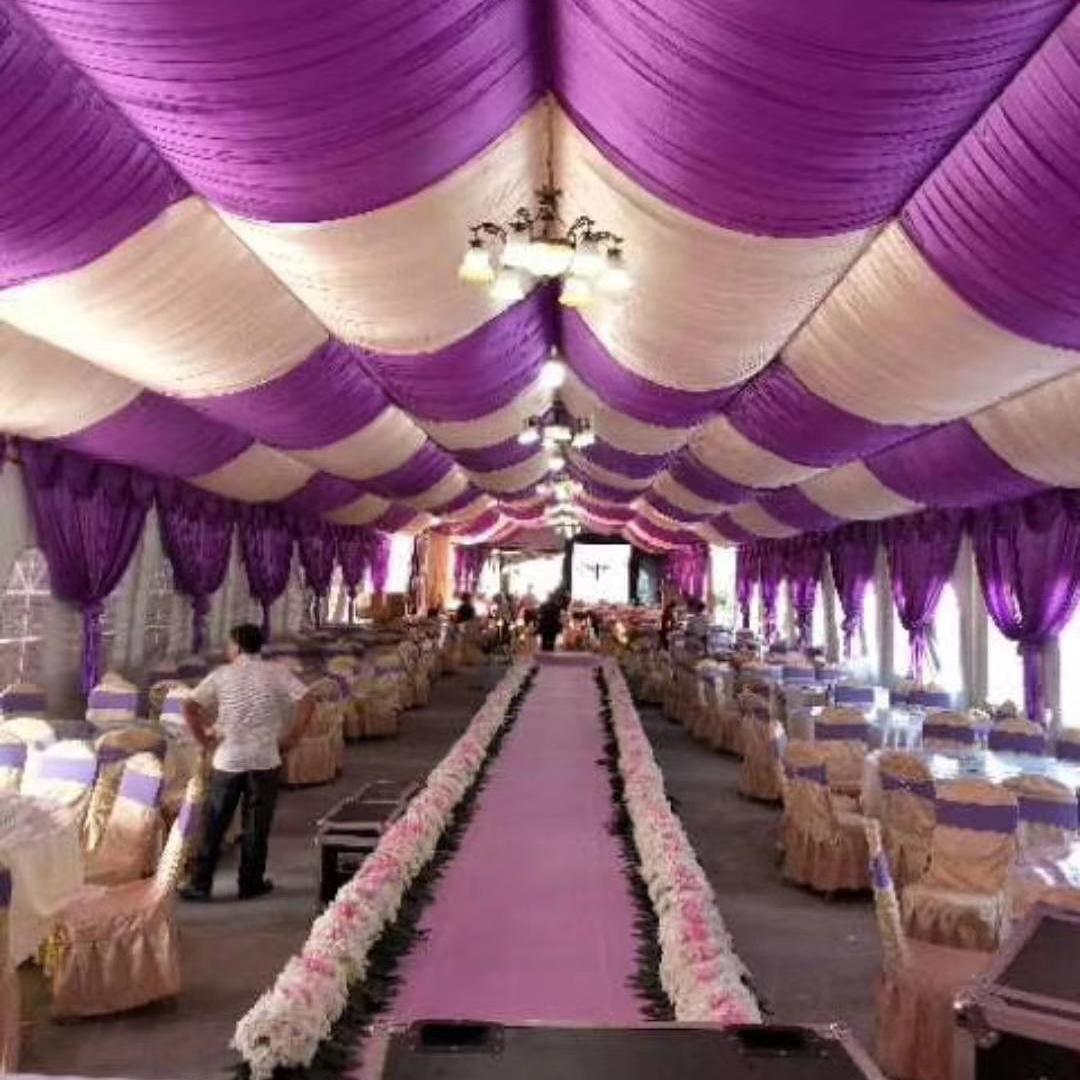 婚庆酒席 活动篷房棚房纱幔装饰幔户外大棚帐篷喜棚装饰吊顶幔布