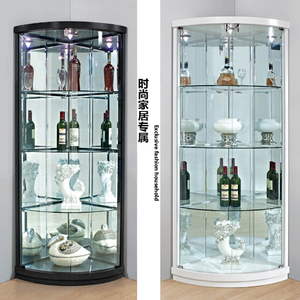 简约现代玻璃酒柜墙角柜三角柜装饰餐边角柜转角展示陈列柜储物柜