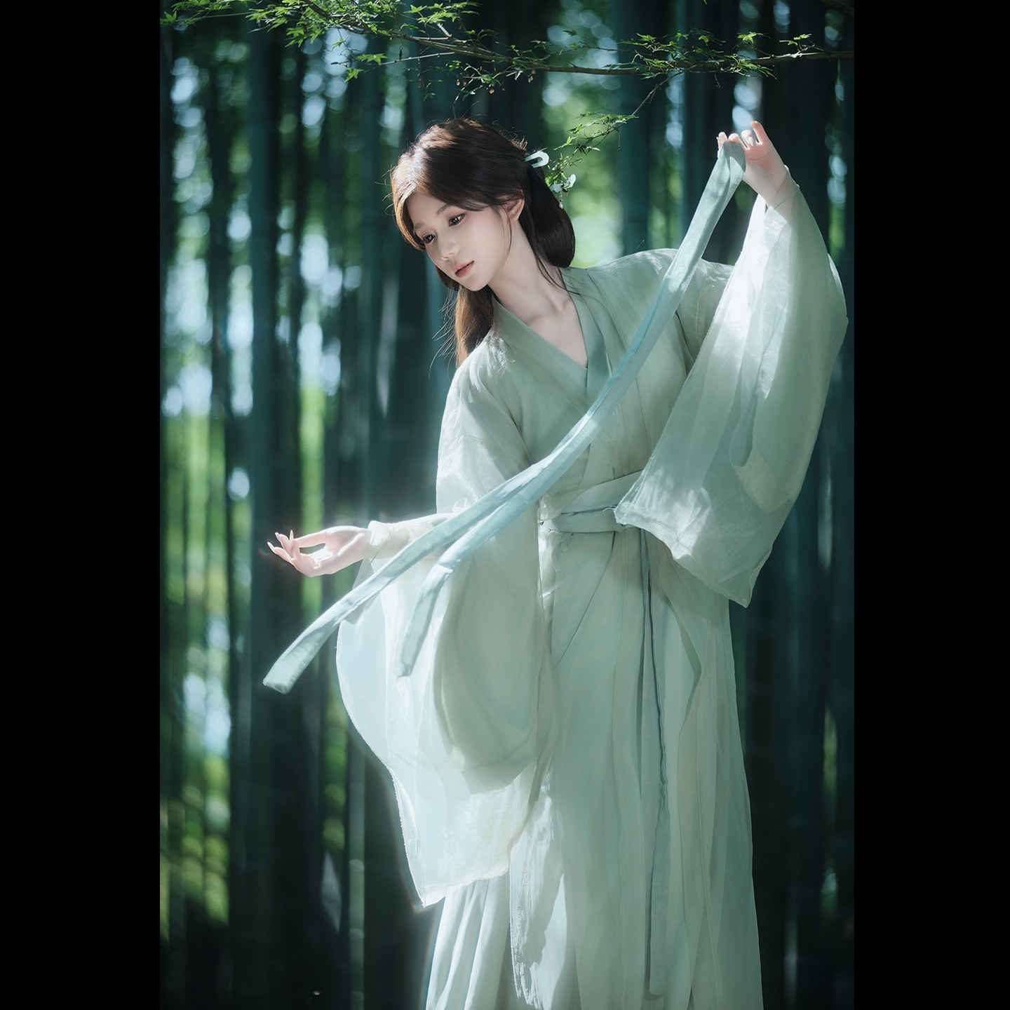 绿色魏晋风汉服2026新款古装交领大袖衫古风清冷系小个子成人套装,女装/女士精品,汉服套装,淘宝优惠券,粉丝福利购,淘宝优惠卷