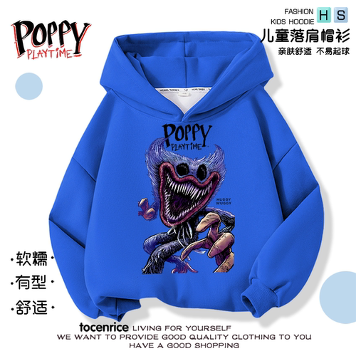 poppy playtime huggy wuggy波比游戏儿童连帽卫衣男女童长袖加绒