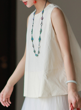 墨黛原创女装多巴胺锁骨项链天然玉石彩色串珠石头配饰项链