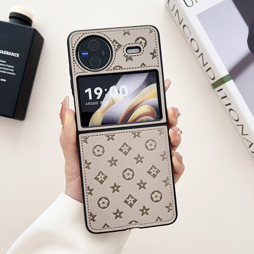 欧美高档时尚适用于vivo X Flip手机壳高档个性vivo xflip折叠硬潮牌翻盖男女情侣防摔上下折叠皮质壳