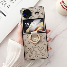 暴力熊时尚适用于vivo X Flip手机壳指环高档个性vivo xflip折叠硬壳潮牌翻盖男女情侣防摔上下折叠皮质壳