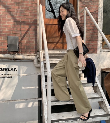 【cuckoo】韩国官网代购 韩系宽松直筒休闲裤 from beginning