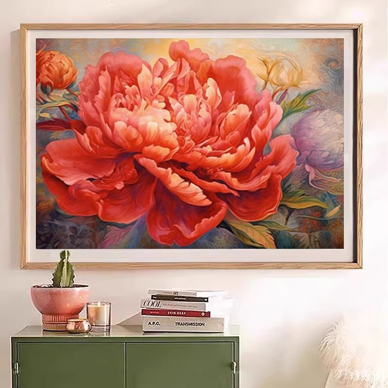 高级感大花朵钻石画卧室花开芳菲
