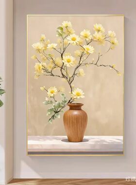 2026年新款5d钻石画花瓶花清新喜上眉梢玄关竖版满粘砖十字绣餐厅