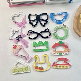 ins原创可爱古早味亚克力登山扣韩系手帐装饰挂件痛包扣镂空挂链