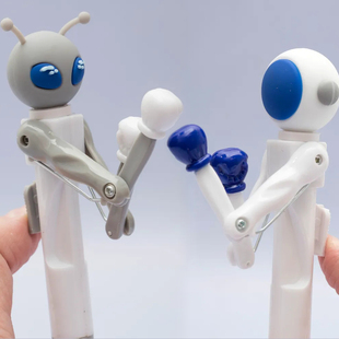 创意外星人太空人拳击笔整蛊搞笑减压手玩新奇儿童玩具笔朋友礼物