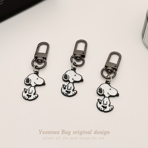 ins可爱同款查理黑色钥匙扣