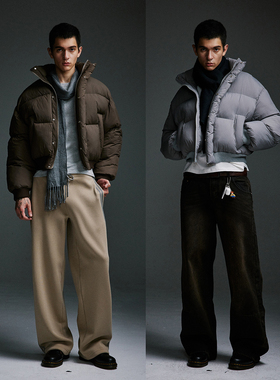 TMOR秋冬新品纯色百搭立领珍珠棉外套休闲潮牌男女款个性面包棉服