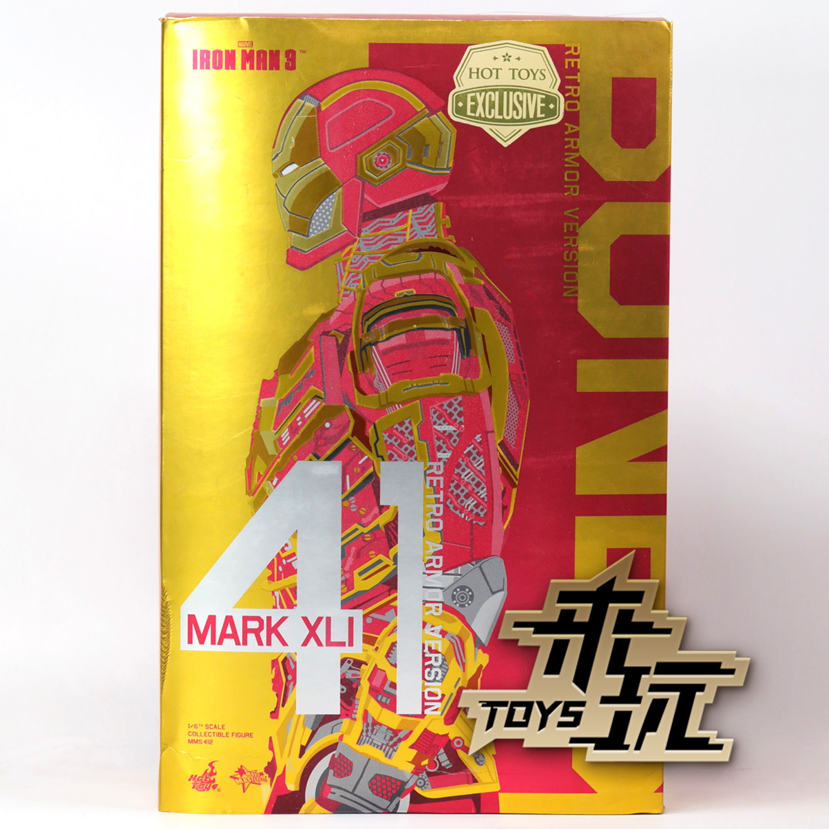 现货 HT HotToys 1/6 MMS412 钢铁侠3 复古红盔甲 MK41 会场限定