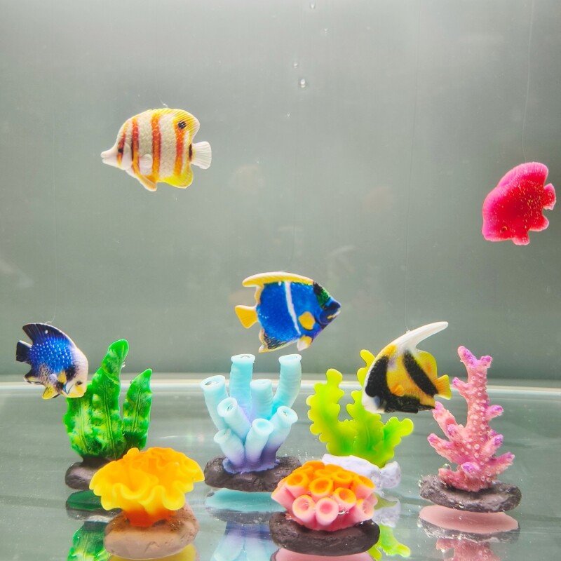 可悬浮仿真热带鱼树脂漂浮假鱼鱼缸微景观造景摆件水族箱水草装饰