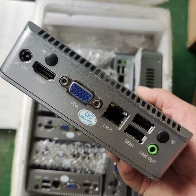 四核N29迷你主机J1900微型工控J4125无风扇准系统主机win7台式机