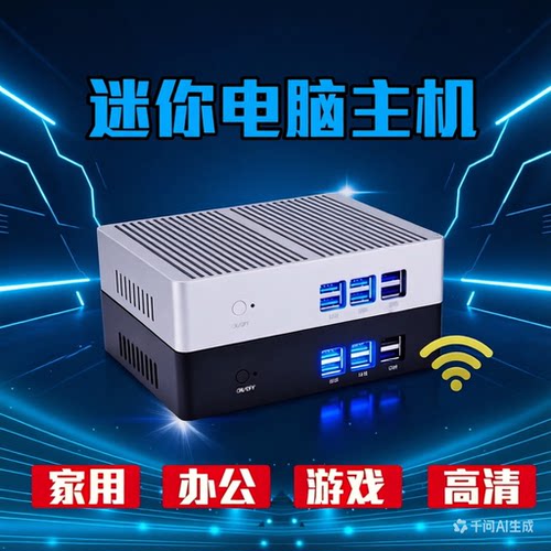 盈驰迷你电脑酷睿i3 5005U家用办公高清娱乐微型台式机i5 5200U