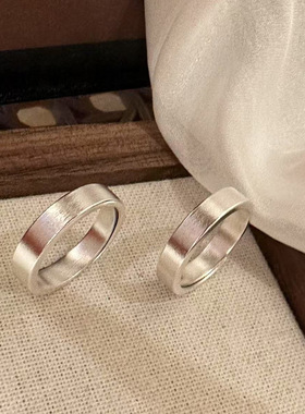 999纯银戒指女士小众设计高级感个性活口素圈足银光面小指戒