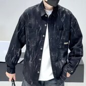 男上衣青年牛仔夹克衬衫 2026新款 春季 外套潮流休闲翻领男外套