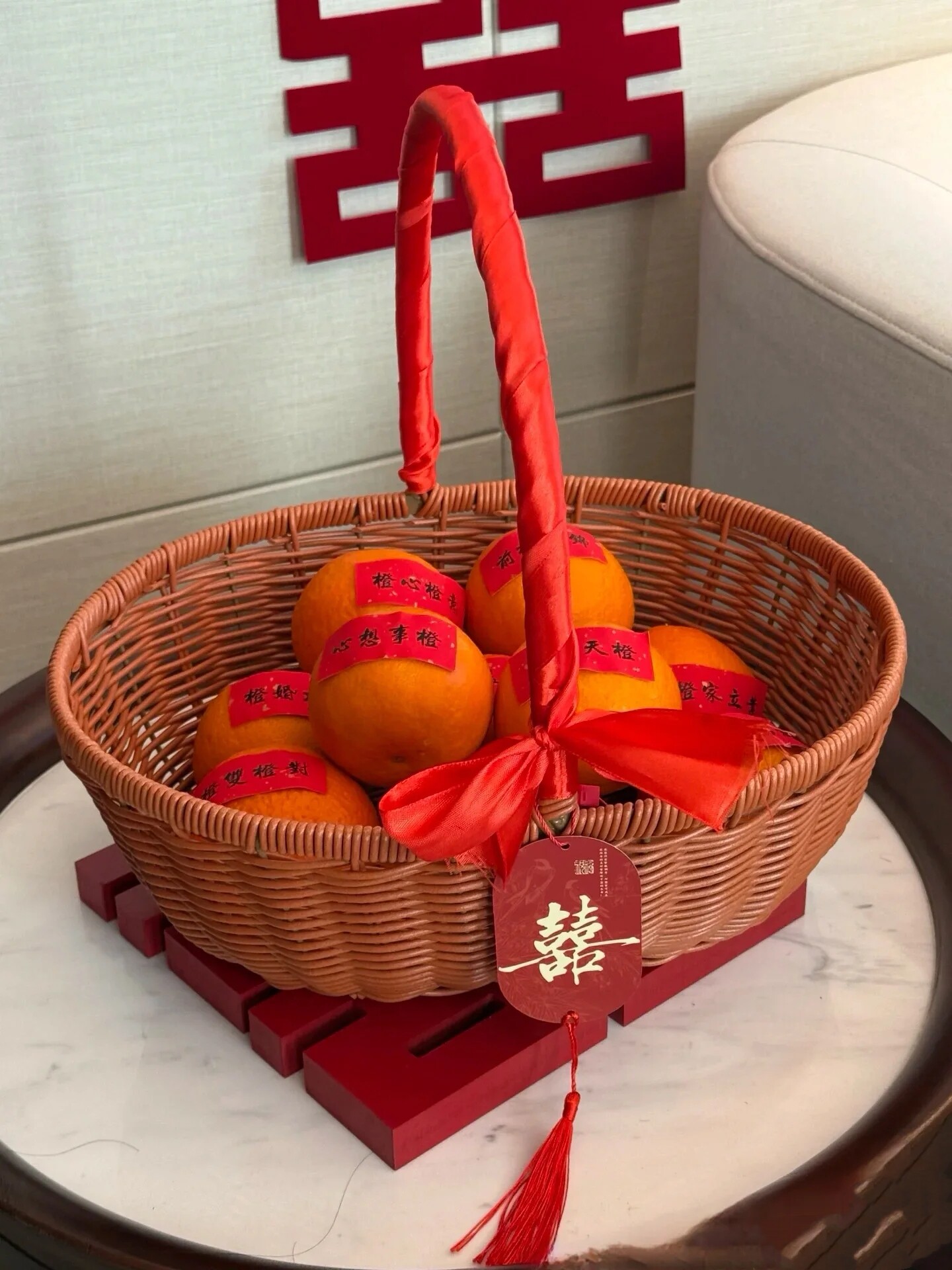 结婚定亲水果篮藤编手提篮新居礼购物篮