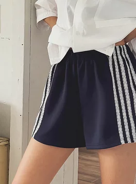 女装蕾丝花边舒适百搭短裤休闲女韩国侧边运动ins宽松